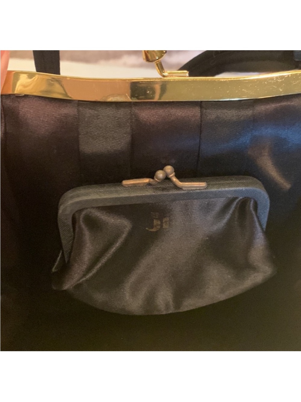 Vintage Coblentz Bag & JR USA Hand Bag Satin Gold Tone Hardware 1940’s & 50’s - Picture 14 of 17